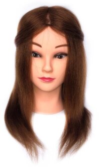 Голова-манекен  35 см R003-14 шатенка 100% натуральные волосы