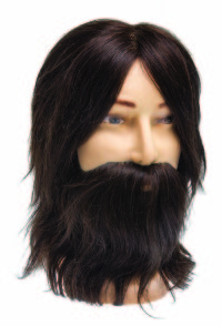 Рома 30см мужской манекен с бородой |Натуральные волосы| Прически | Парикмахерская учебная голова | Болванка парикмахера