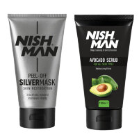 Подарочный набор для мужчин NISHMAN: маска для лица + скраб
