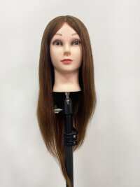 Голова манекен R003-24 шатен 100% натральные волосы Длина-55-60 см