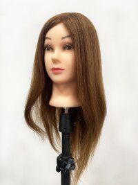 Голова манекен R003-1 шатен 100% натуральные волосы 45-50см